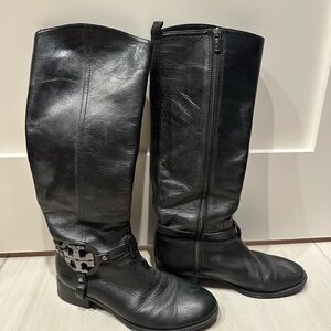 Tory Burch Black Leather Boots, 7